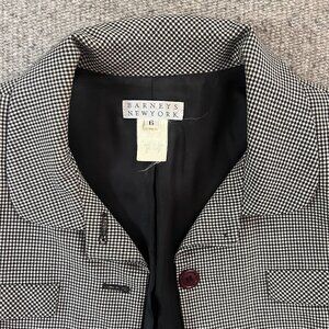 VINTAGE BARNEYS NEW YORK Black & White Small Checker Blazer